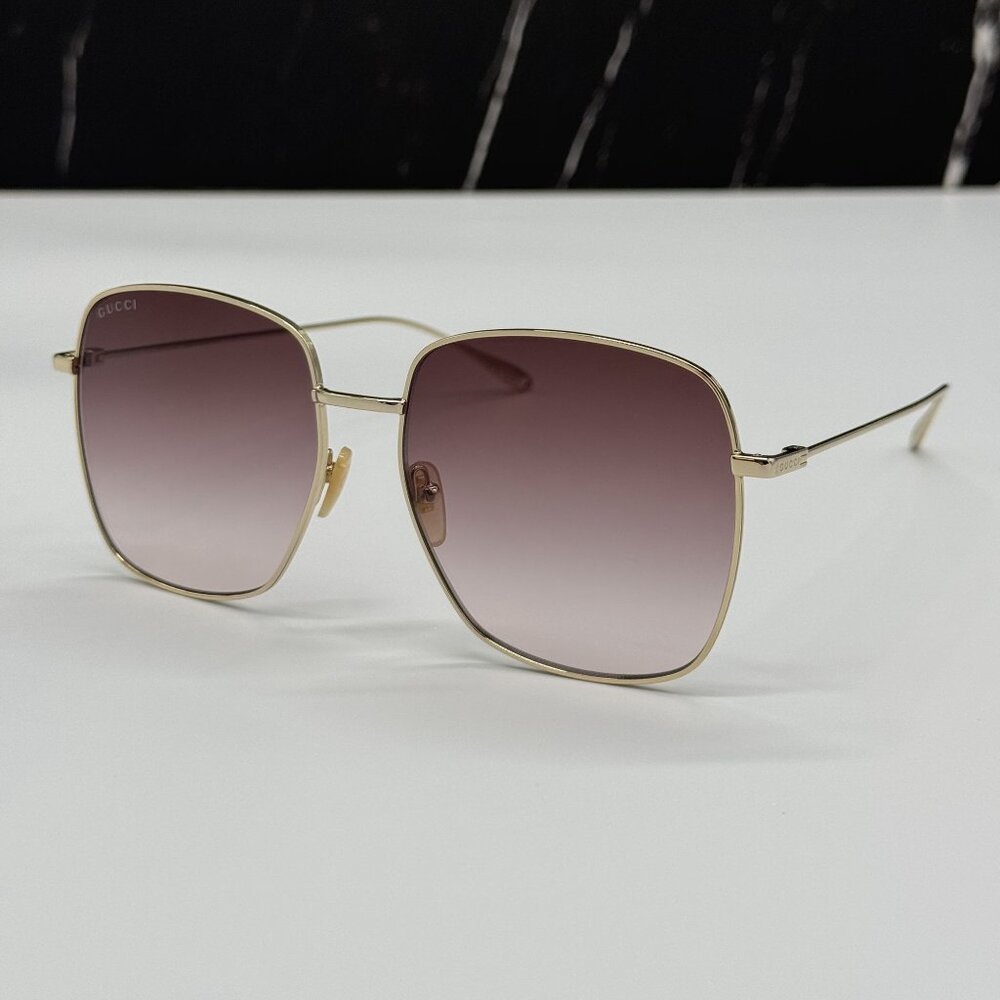 NEW GUCCI LIMITED EDITION GG1031S 010 WITH EARRINGS GOLD WOMEN GUCCI SUNGLASSES - Picture 5 of 12